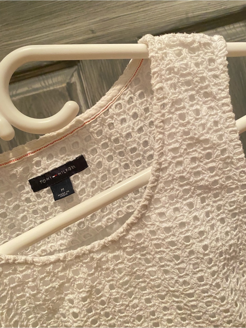 Tommy Hilfiger White Crochet Sleeveless Top